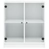 vidaXL Bijzetkast met glazen deuren 68x37x75,5 cm wit
