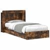 vidaXL Bedframe met opslag Gerookt eiken 90 x 200 cm Bewerkt hout