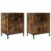 vidaXL Nachtkastje 2 st Gerookt eiken 49 x 36 x 61 cm Bewerkt hout