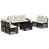 vidaXL Tuinbankenset 8 st Zwart en Cream Wit poly rattan
