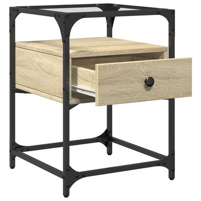 vidaXL Nachtkastjes 2 st 40x40x55 cm bewerkt hout sonoma eikenkleurig