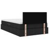 vidaXL Opbergbed met LED met matras met LED Zwart 120 x 190 cm Stof
