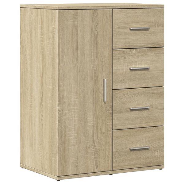 vidaXL Dressoirs 2 st 59x39x80 cm bewerkt hout sonoma eikenkleurig