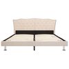 vidaXL Bed met traagschuim matras stof beige 160x200 cm