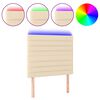 vidaXL Hoofdbord LED 80x5x118/128 cm stof cr&egrave;mekleurig