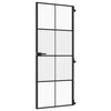 vidaXL Binnendeur smal 83x201,5 cm gehard glas en aluminium zwart