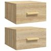 vidaXL Nachtkastjes 2 st wandgemonteerd 35x35x20 cm sonoma eikenkleur