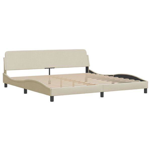 vidaXL Bed met matras "Hvar" stof cr&egrave;mekleurig 200x200 cm