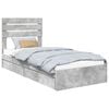 vidaXL Opslag bed met hoofdeinde Beton Grijs 70 x 190 cm Bewerkt hout
