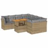 vidaXL 9-delige Loungeset met kussens poly rattan beige