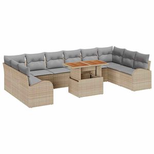 vidaXL Tuin Sofa Set 11 st beige en lichtgrijs