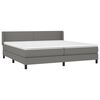 vidaXL Boxspring met matras stof donkergrijs 200x200 cm