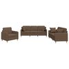 vidaXL 3-delige Loungeset met kussens stof bruin