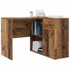 vidaXL Hoekbureau met lade Oudhout 102 x 88 x 75 cm