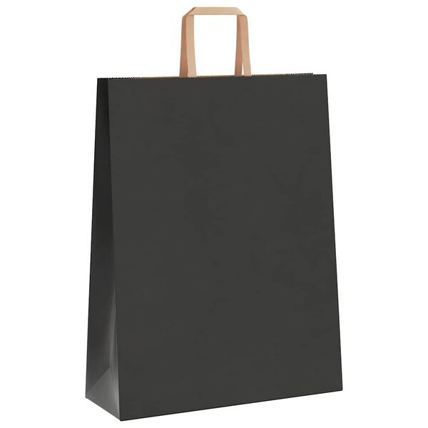 vidaXL Papieren zakken 250 st met hengsels 32x12x42 cm zwart