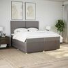 vidaXL Boxspring met matras stof taupe 200x200 cm