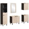 vidaXL Badkamer Sets 5 pcs Witte Was Afwerking Massief Mango Hout