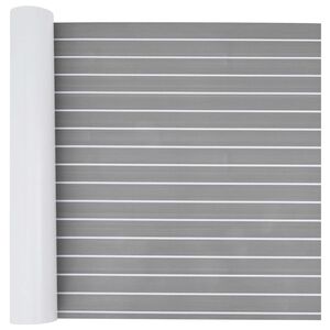 vidaXL Bootmat Gestreept Lichtgrijs en wit. 240 x 90 cm EVA