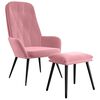 vidaXL Relaxstoel met voetenbank fluweel roze