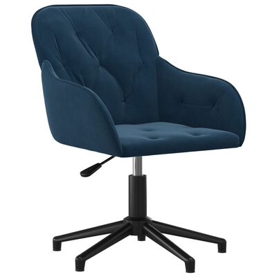 vidaXL Eetkamerstoelen draaibaar 2 st fluweel blauw