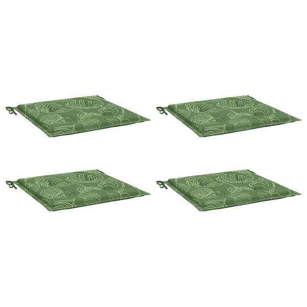 vidaXL Stoelkussens 4 st bladpatroon 40x40x4 cm stof