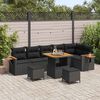 vidaXL Tuinbankenset 9 pcs Zwart Poly rattan en gepoedercoat staal