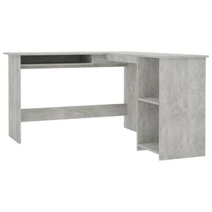vidaXL Hoekbureau L-vormig 120x140x75 cm bewerkt hout betongrijs