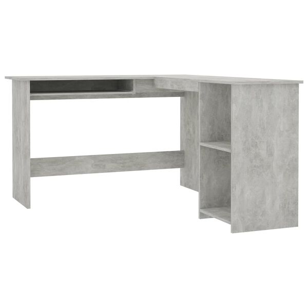 vidaXL Hoekbureau L-vormig 120x140x75 cm bewerkt hout betongrijs