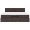 vidaXL Ottoman bed met matrassen en LED's 200x200cm stof donkerbruin