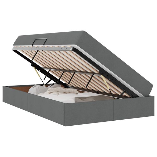 vidaXL Opbergbed met matras Donkergrijs 120 x 190 cm Polyester