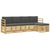 vidaXL Buiten bankenset 5 st Wit en antracietkleurig Polyester