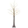 vidaXL Besneeuwde led-kerstboom Bruin 22 x 22 x 150 cm Kunststof