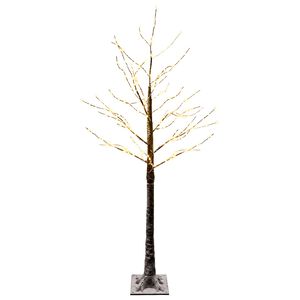 vidaXL Besneeuwde led-kerstboom Bruin 22 x 22 x 150 cm Kunststof