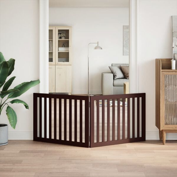 vidaXL Hondenhek inklapbaar 2 panelen 160 cm populierenhout bruin