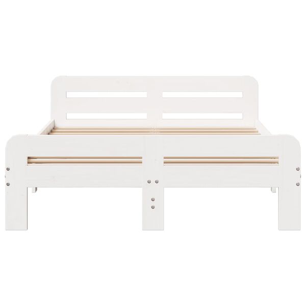 vidaXL Bedframe zonder matras massief grenenhout wit 180x200 cm