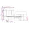 vidaXL Bedframe met hoofd- en voeteneinde metaal wit 100x190 cm