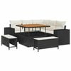vidaXL Tuin Sofa Set met kussen 8 pcs Zwart en Cr&egrave;me poly rattan