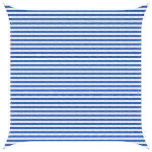vidaXL Zonneschaduwzeil Blauw en Wit 4 x 4 m HDPE