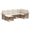 vidaXL Tuinbankenset 6 pcs Beige poly rattan