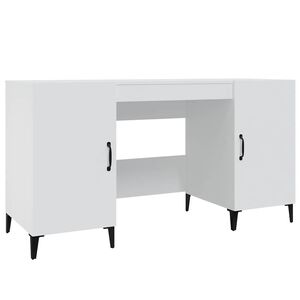vidaXL Bureau 140x50x75 cm bewerkt hout wit