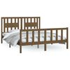 VidaXL Bedframe met hoofdbord massief hout honingbruin 150x200 cm