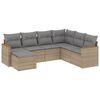 vidaXL 7-delige Loungeset met kussens poly rattan beige