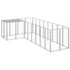 vidaXL Hondenkennel 6,05 m&sup2; staal zilverkleurig