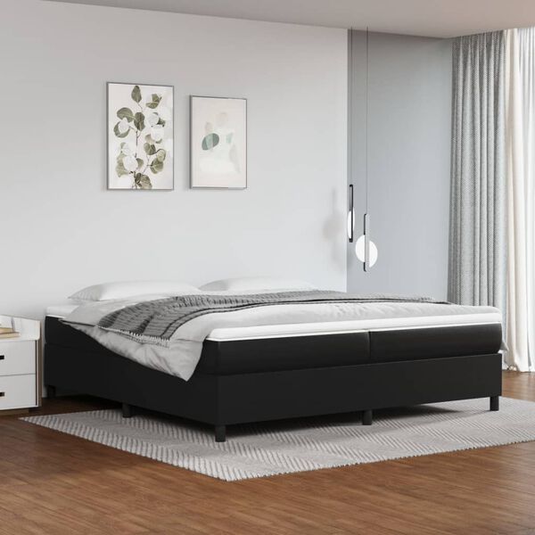 vidaXL Boxspring bed kunstleer zwart 200x200 cm