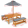 KidKraft Kinder buitentafel en bankjes set marineblauw hout 00106