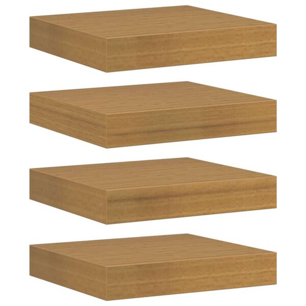 vidaXL Wandplank met opslag 4 pcs Beige 23 x 23,5 x 4 cm Bewerkt hout