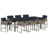 vidaXL Tuin eettafelset 9 st Grijs poly rattan