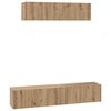 vidaXL Tv-meubelset Wandgemonteerd 4 pcs Artisan Eiken Bewerkt hout
