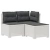 vidaXL 3-zits tuinbank met kussens in rattanlook PP Wit