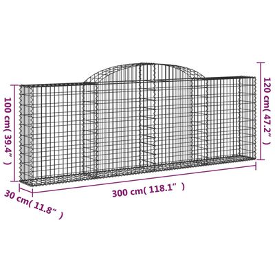 vidaXL Schanskorven 5 st gewelfd 300x30x100/120 cm ijzer